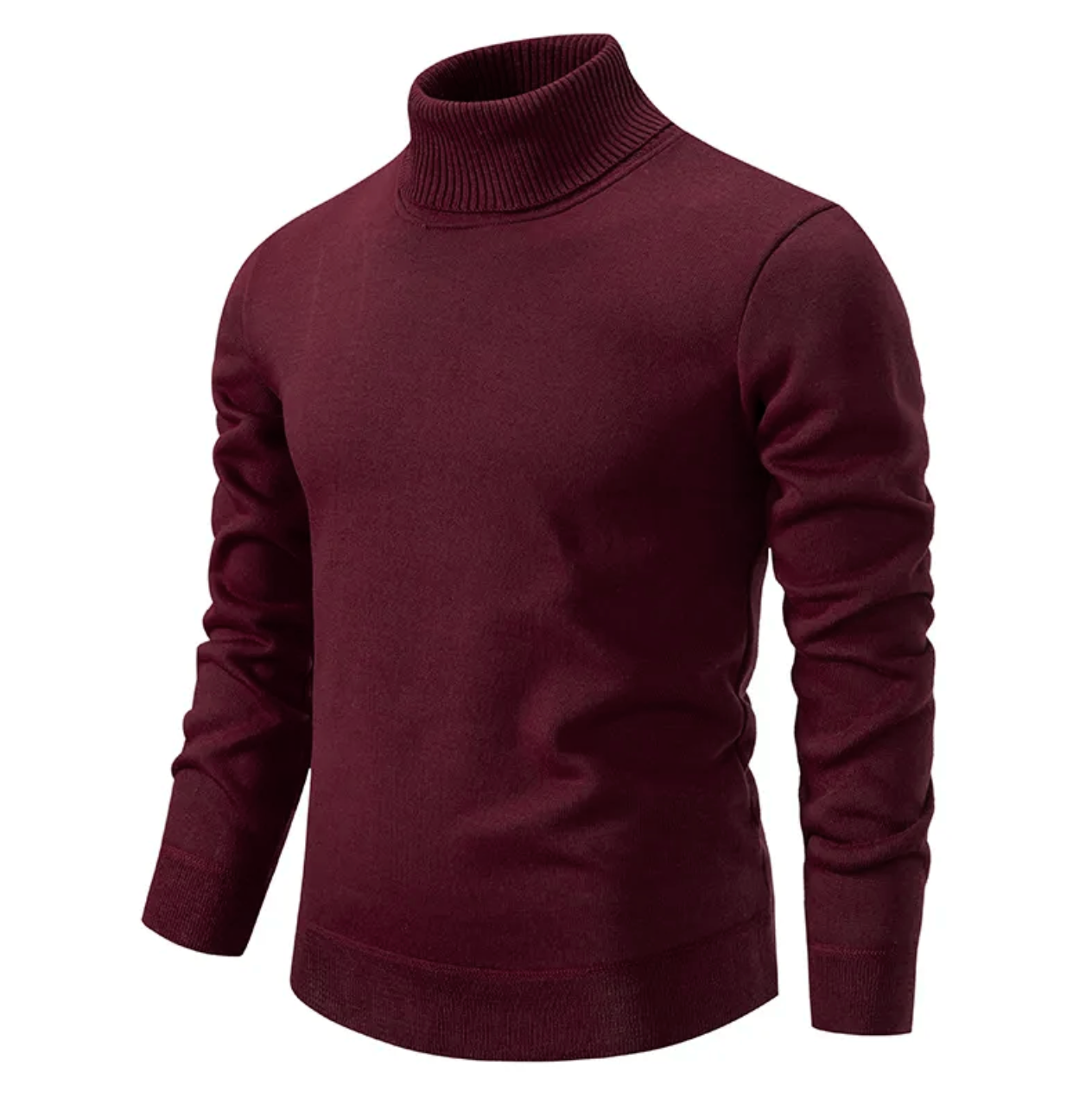 Men's ivory virgin wool turtleneck sweater classic fit ultra-soft Shetland fleece premium warmth