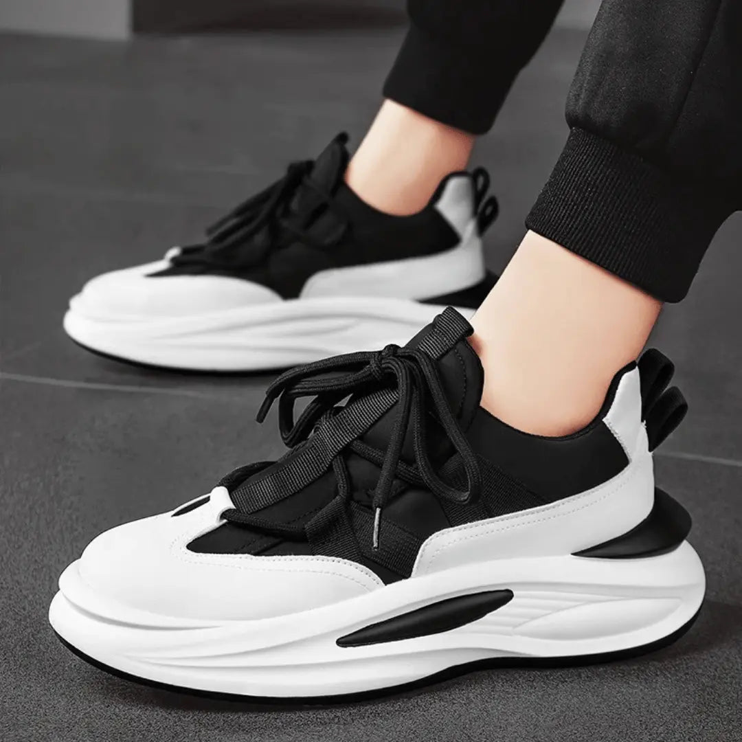 Enzo Ferrara low-profile two-tone breathable mesh luxury sneakers for smart-casual urban style