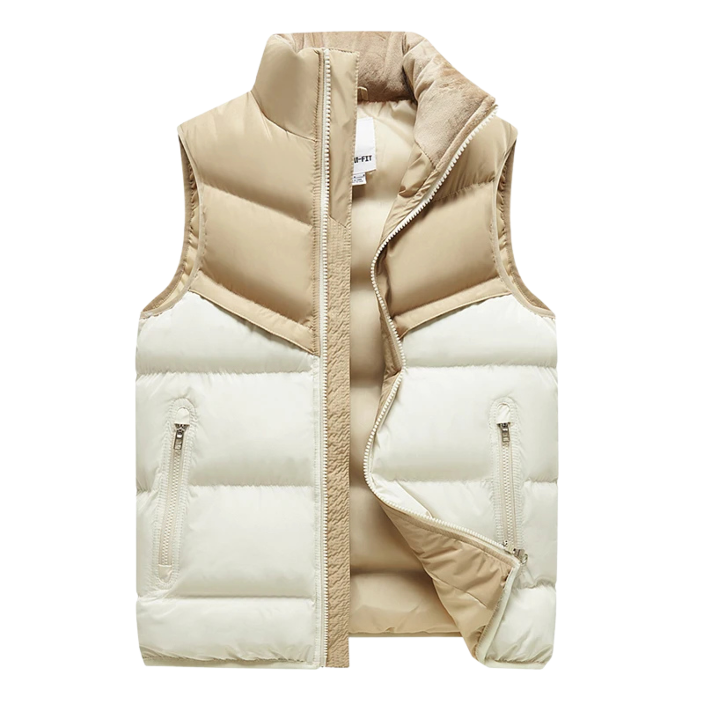 Black thermal puffer vest sleeveless outdoor layering style with wind and water resistant shell