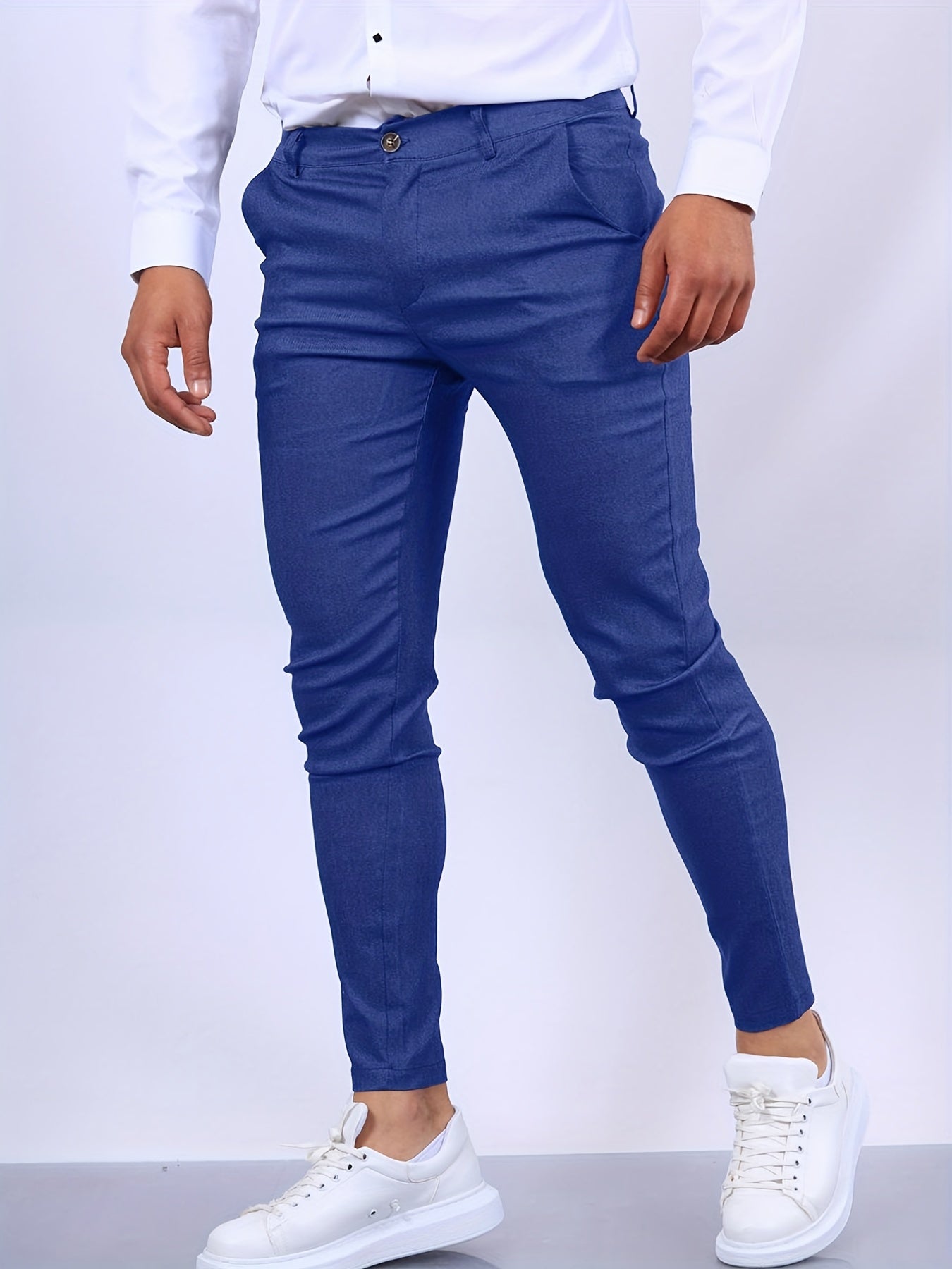 Men's slim fit dress pants elegant tapered cut office-to-evening premium comfort