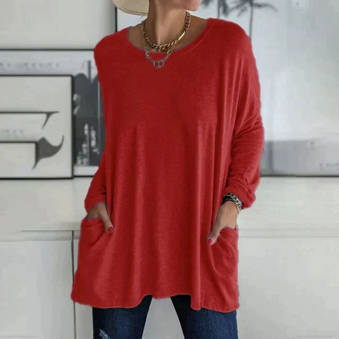 Ruby | Women's Oversized Long Sleeve Tunic Top with Pockets