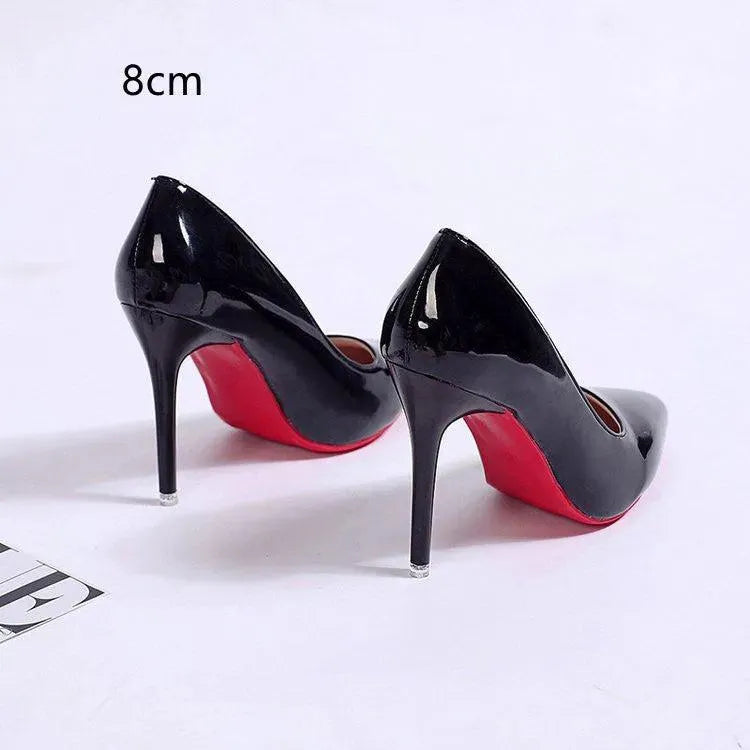Women's platform stiletto heels in black, apricot, pink, white with PU leather finish and 6-10cm height