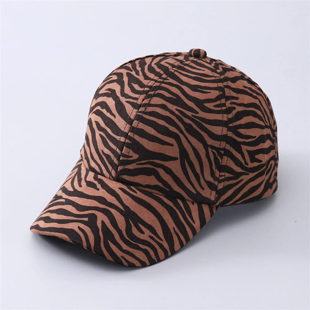 Leopard print baseball cap for women with adjustable strap, bold Savannah animal pattern