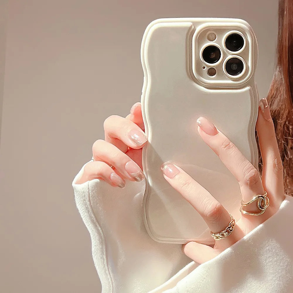 Ripple iPhone case high-gloss irregular silhouette shock-dispersing artful minimal protection