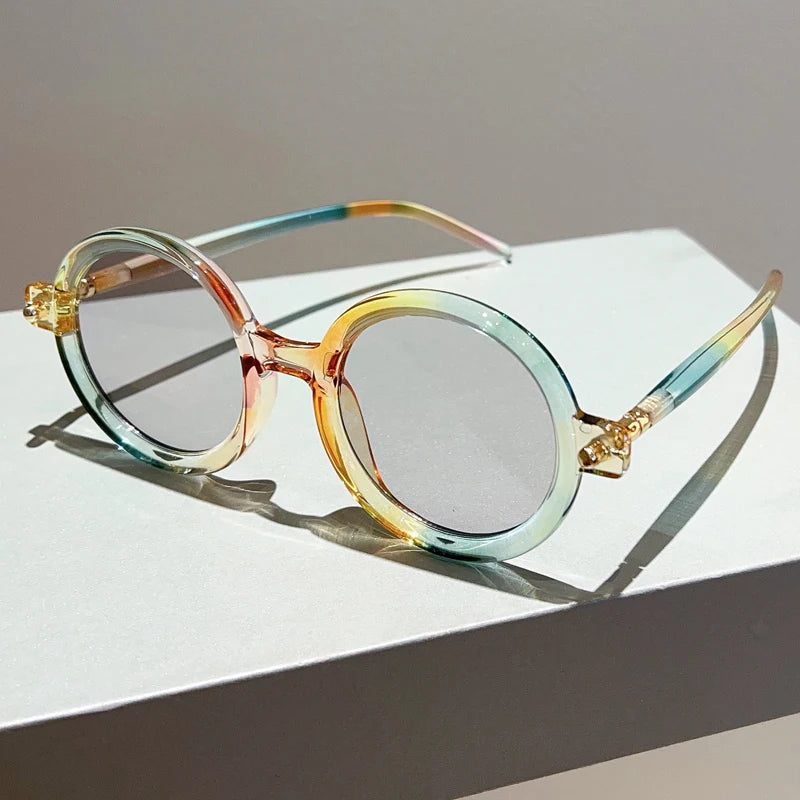Celeste vintage circular frame sunglasses retro bold round silhouette vibrant trendy shades