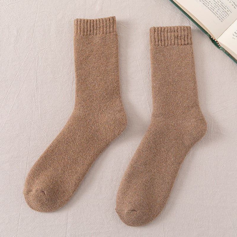 Unisex premium wool socks in neutral tones, cozy knit design for all-day warmth and breathable comfort