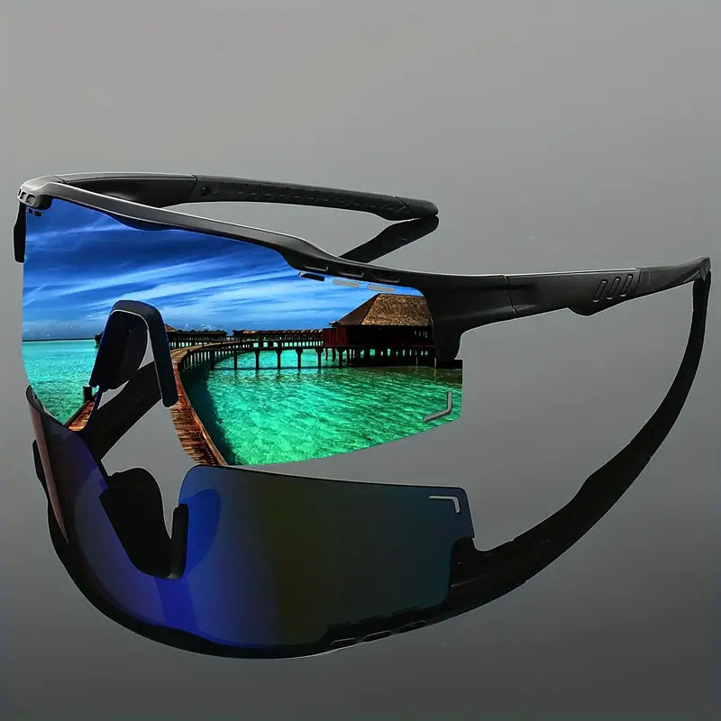 Cypher polarized semi-rimless performance sunglasses for athletes with UV protection and slip-resistant fit