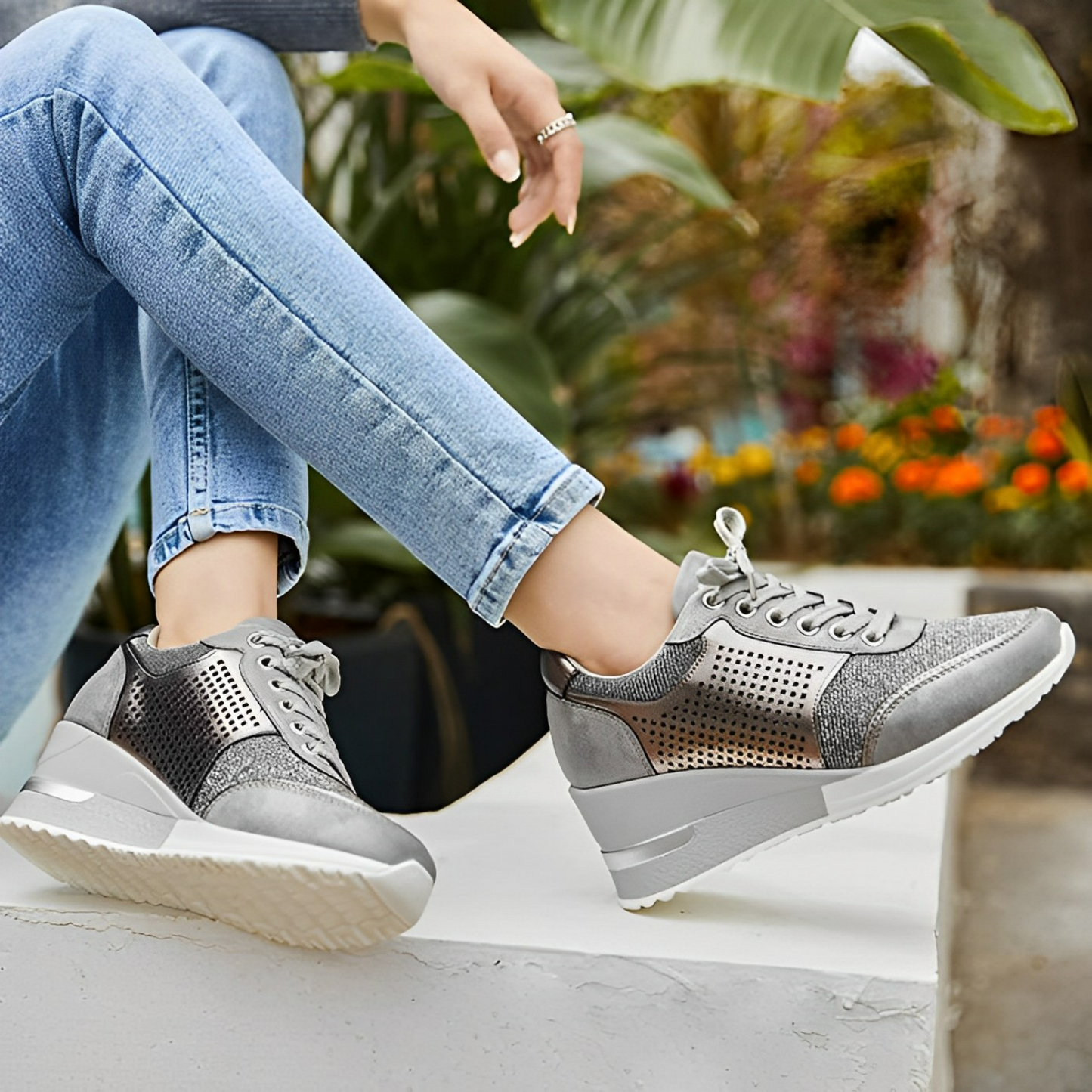 Women's Jessica Fantasy adaptive wedge heels, elegant foot-friendly design for all-day comfort