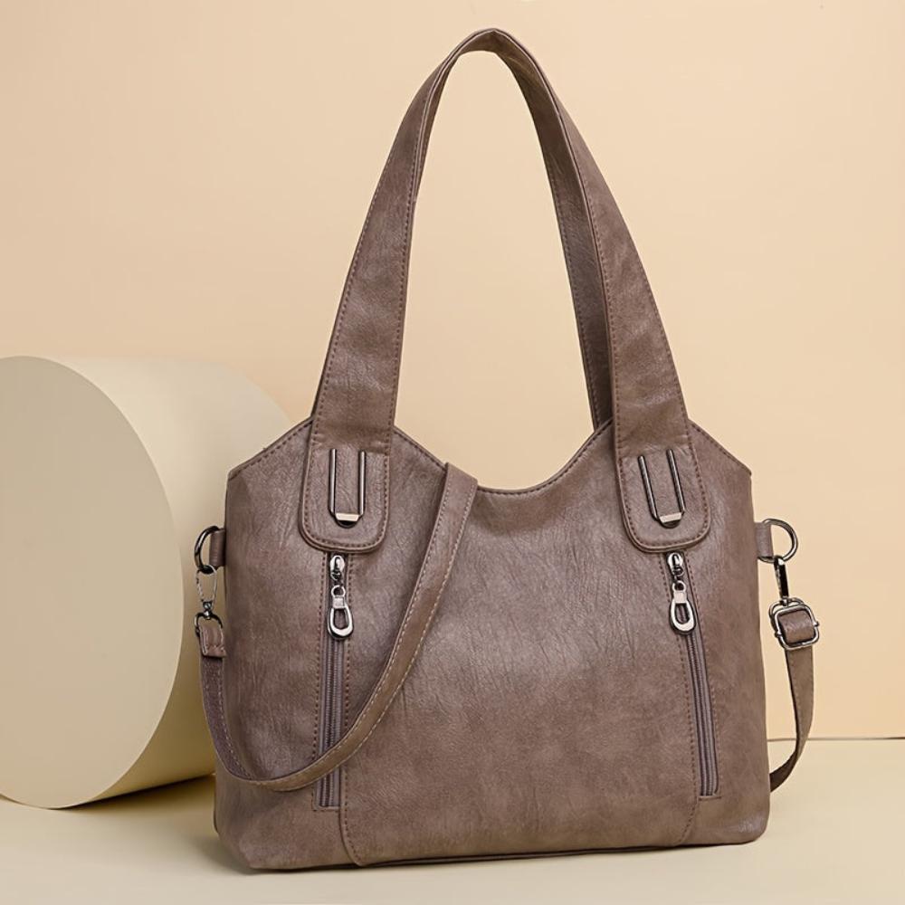 Wendy structured vegan leather tote bag dual handles adjustable strap all-season womens handbag