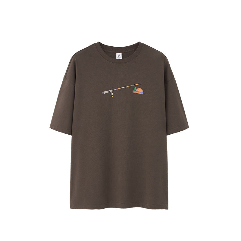 Men's white modern fit t-shirt with bold three-dimensional foam print texture for a distinctive casual look
