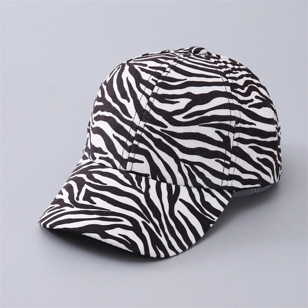 Savannah leopard print baseball cap for women with adjustable strap, bold animal pattern trendsetting style