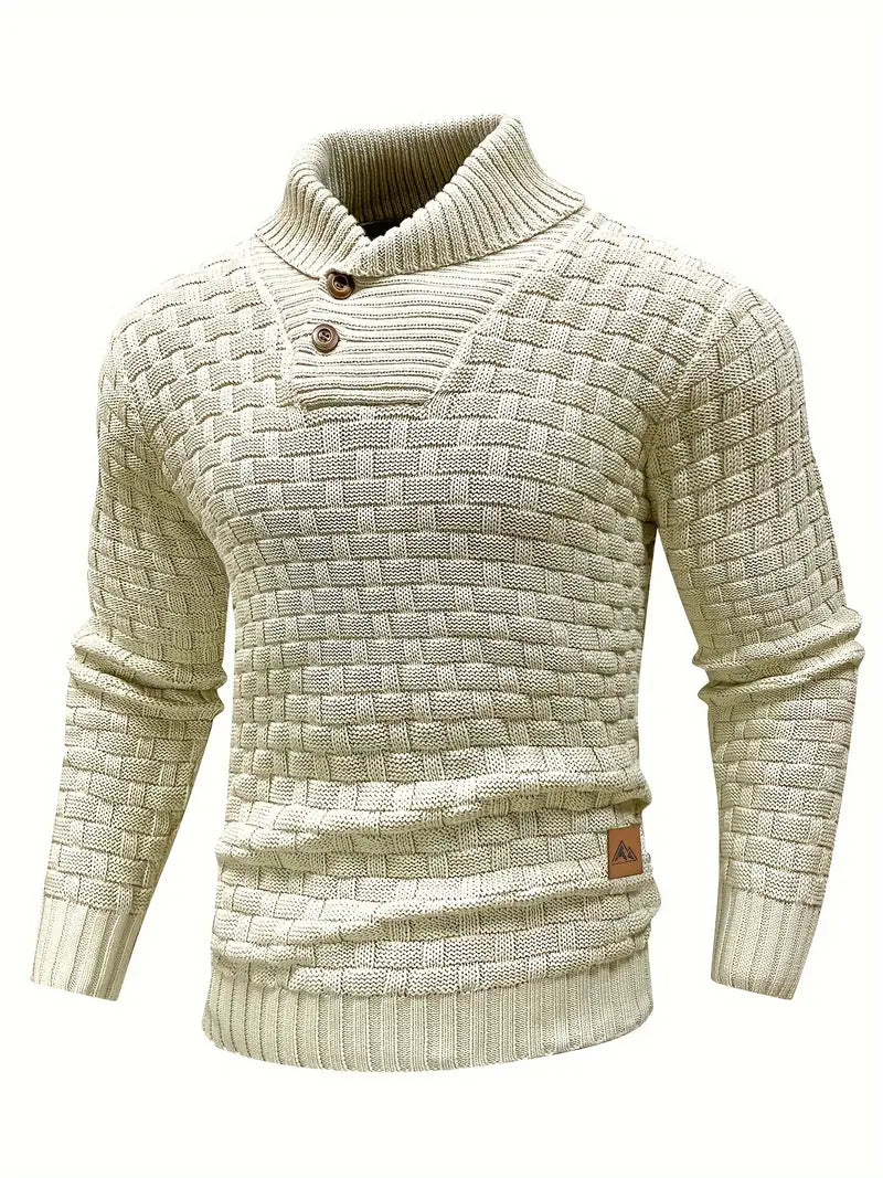 Hudson men's relaxed-fit pullover in neutral tone, everyday layering piece with clean minimalist design