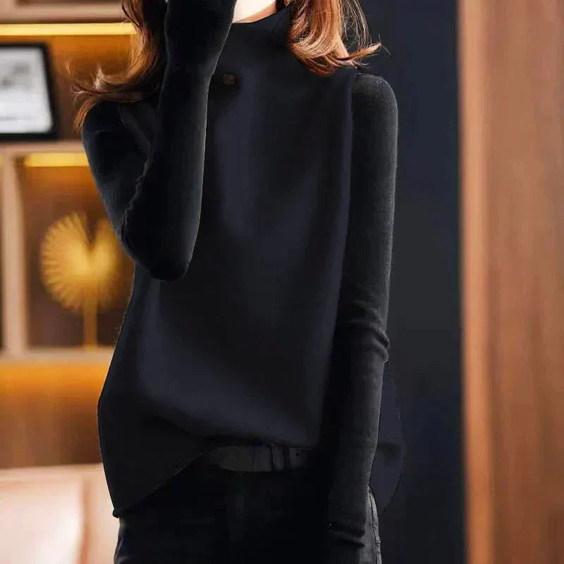Women's sleeveless vest relaxed fit stand-up collar soft structured layering piece