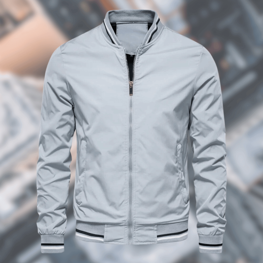 Unisex bomber jacket water-resistant stand-up collar ribbed cuffs all-season sleek urban style