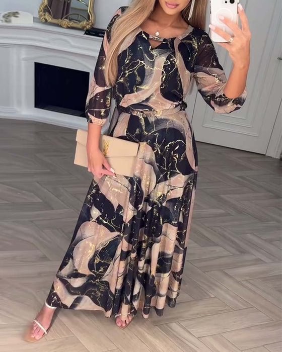 Elegant chiffon maxi gown women flowy gathered waist formal evening dress timeless silhouette