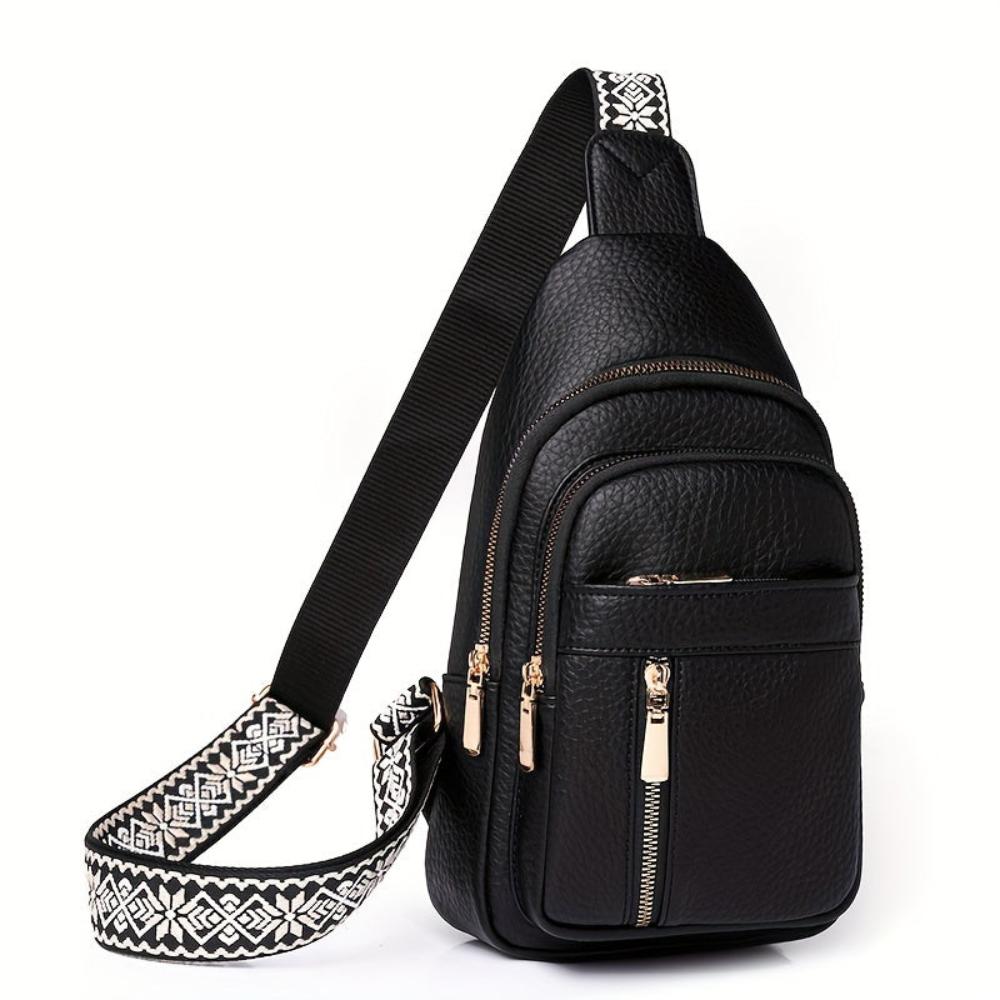 Margaret pebbled vegan leather sling crossbody bag for women with multiple zip compartments
