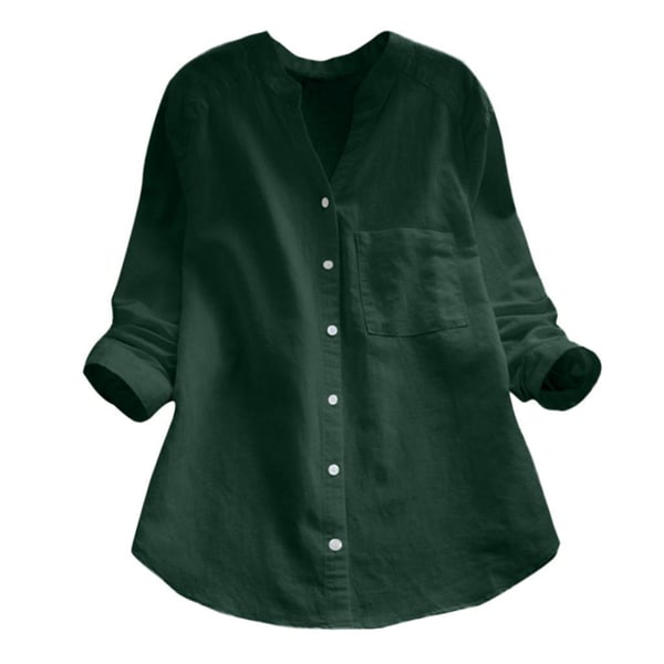 Women's relaxed linen cotton casual shirt breathable soft everyday top modern silhouette