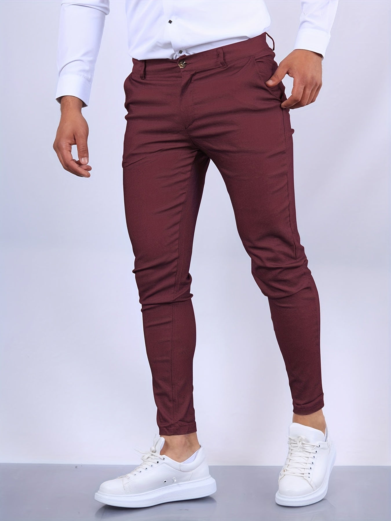 Men's slim fit dress pants elegant tailored cut office to evening modern silhouette premium comfort