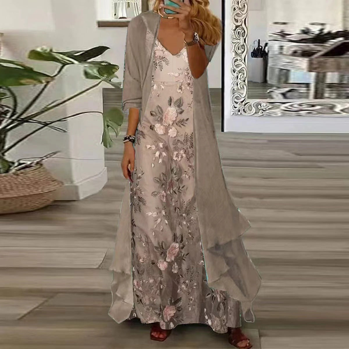 Aurélie floral print maxi dress women flowy lightweight vibrant blooms graceful silhouette outdoor
