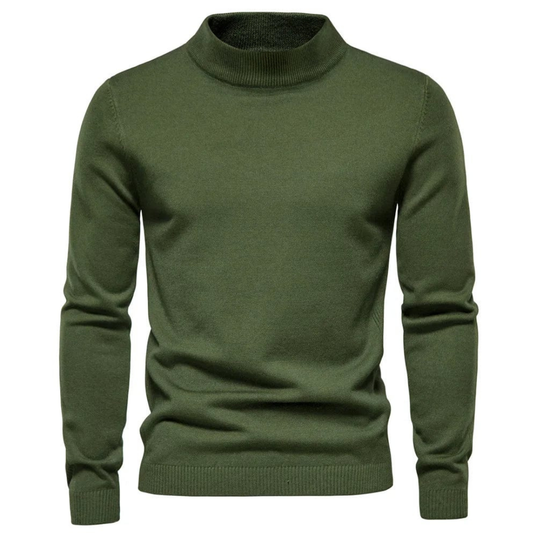 Men's warm knit turtleneck sweater long sleeve pullover classic silhouette winter comfort everyday wear