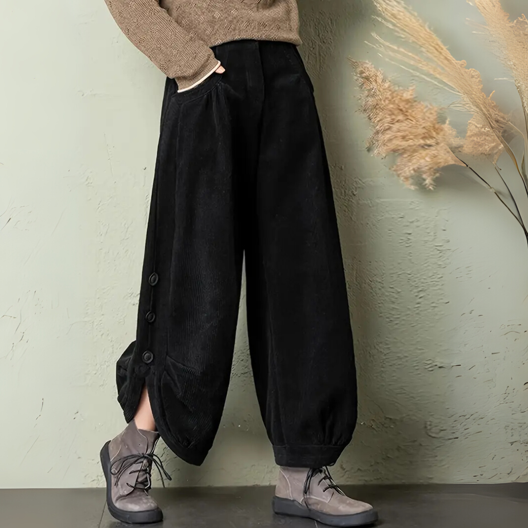 Haven unisex corduroy pants relaxed baggy fit solid color soft textured everyday casual trouser