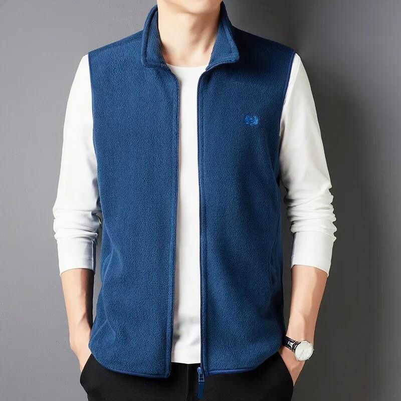 Lafayette 1887 lightweight plush fleece vest stand collar front pockets for active lifestyles