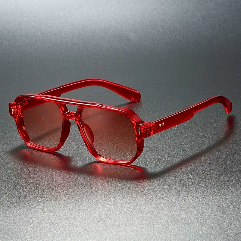 Ravon UV400 square sunglasses retro black angular frame bold street style unisex eyewear