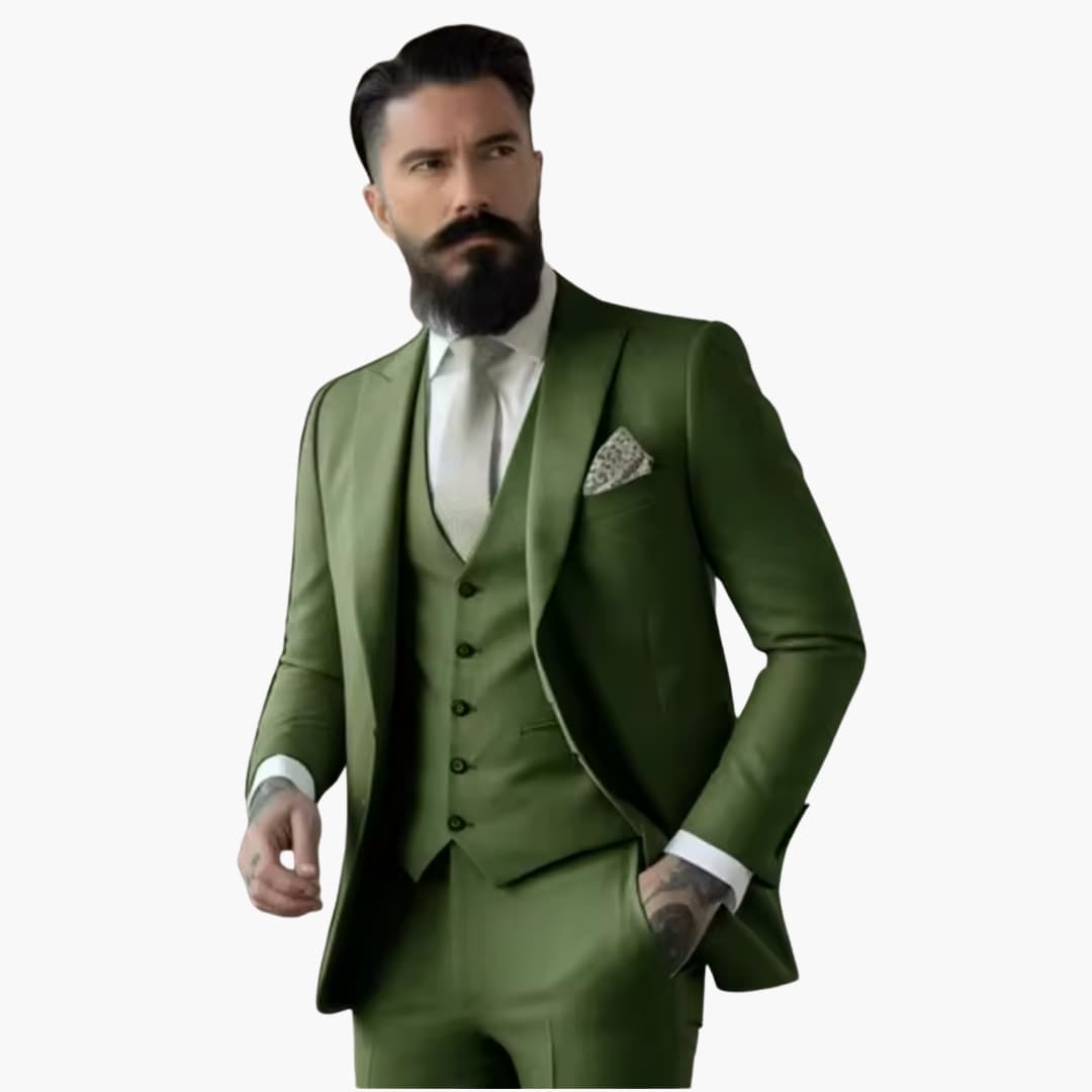 Men's navy double breasted suit premium fit elegant classic design for formal events wedding guest
