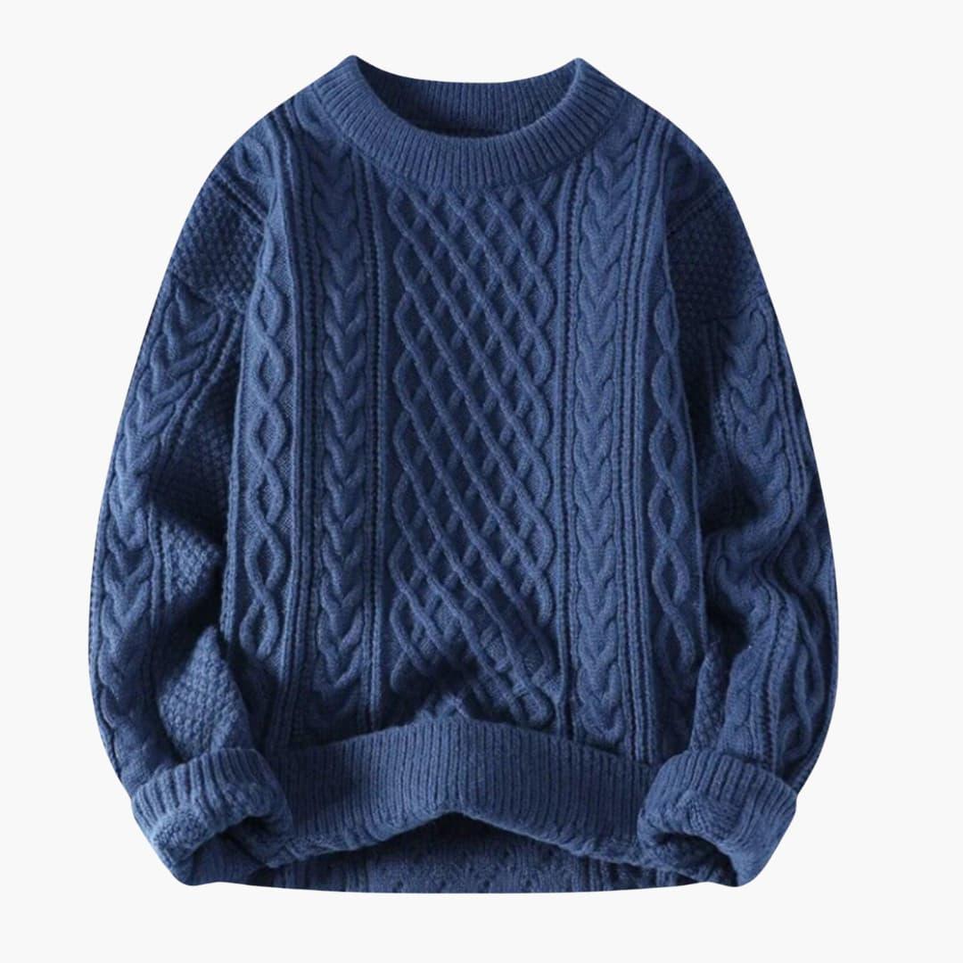 Men's casual knit sweater warm winter style slim cut versatile office and city wear