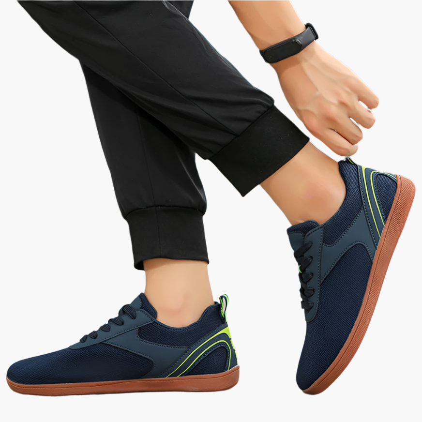 Unisex lightweight minimalist barefoot sneakers in neutral tones with wide toe box for natural feel