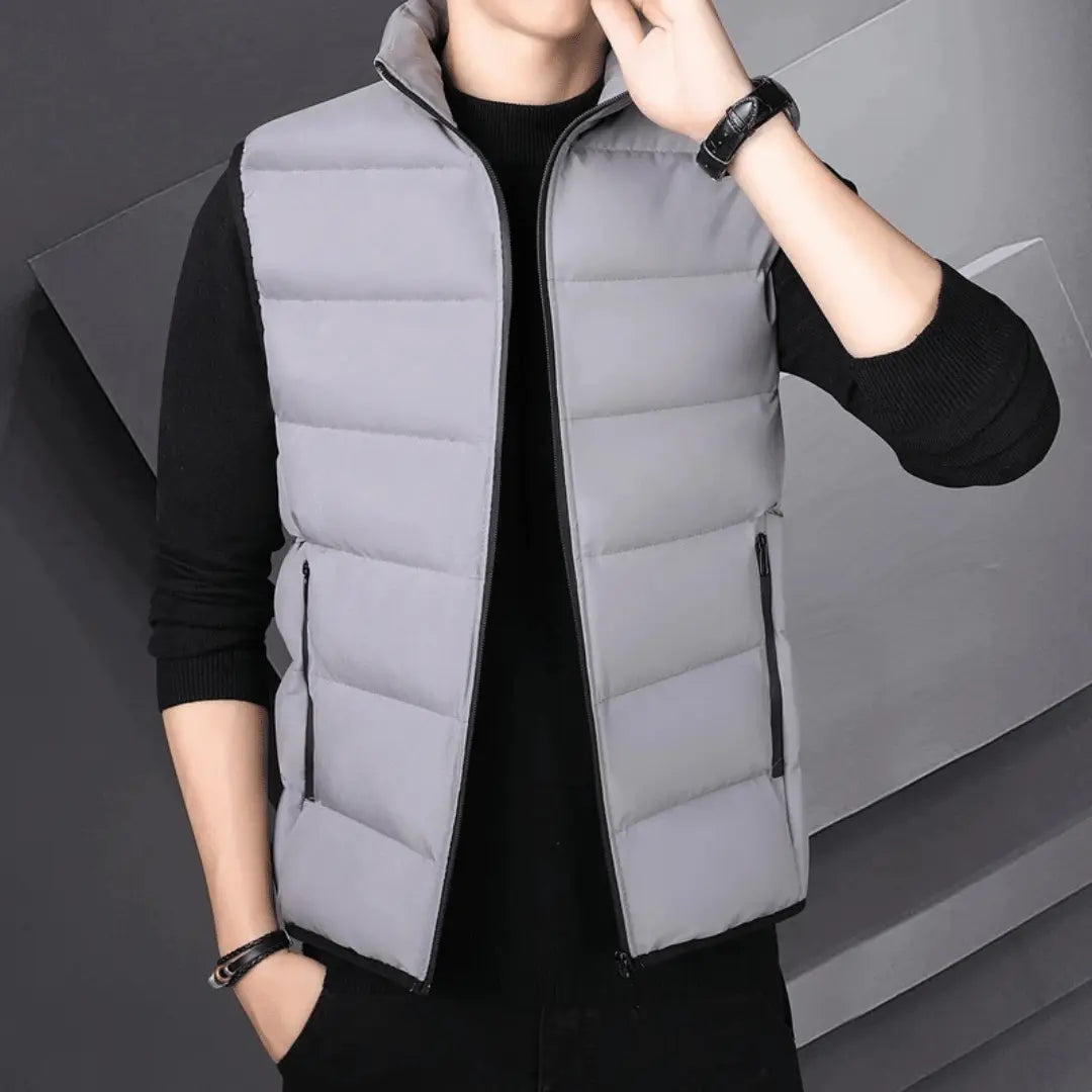Winston men's lightweight channel-quilted puffer vest in sleek insulated design for active layering