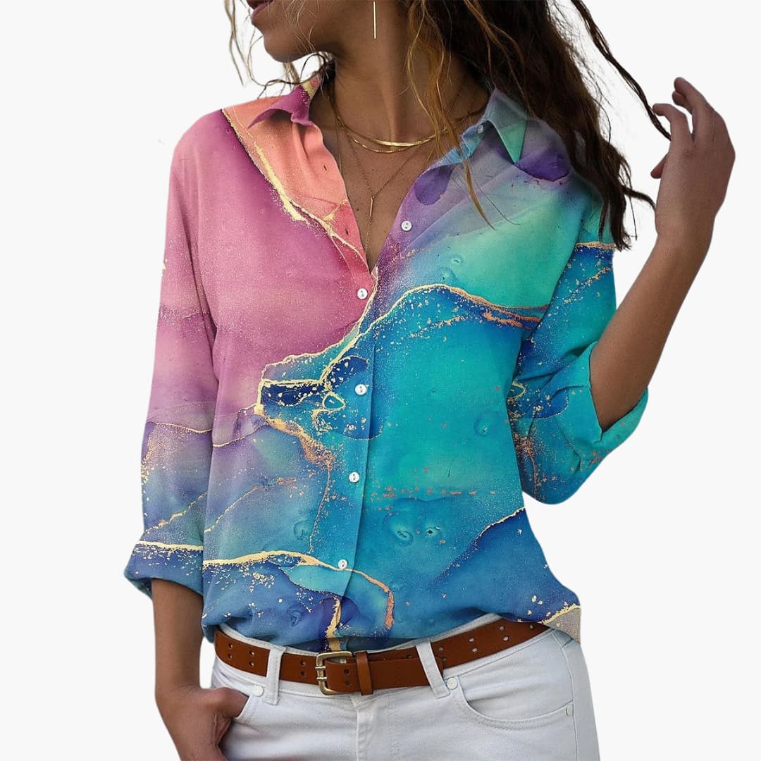 Women's loose fit floral print summer top, lightweight breathable fabric for casual everyday wear