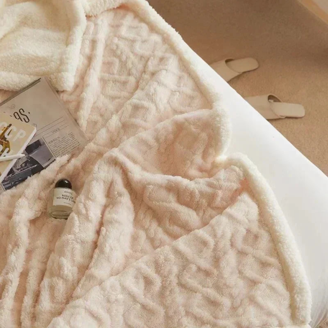 Thick fluffy winter blanket ultra-cozy soft warmth for cold nights bedroom sofa easy care