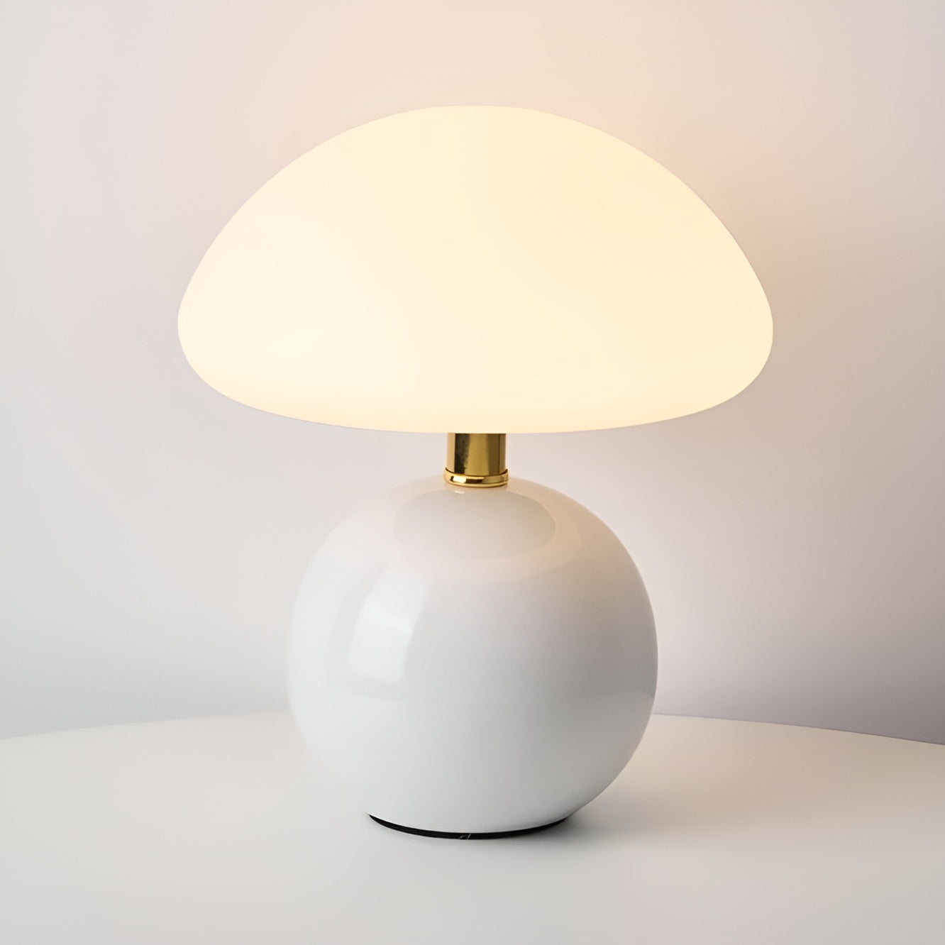Modern mushroom ceramic table lamp three color modes warm neutral cool white sculptural base cozy decor
