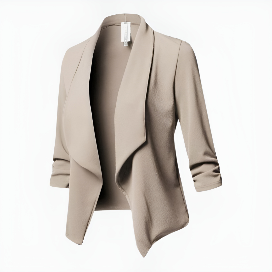 Women's open-front office blazer casual loose fit lightweight professional workwear versatile solid color