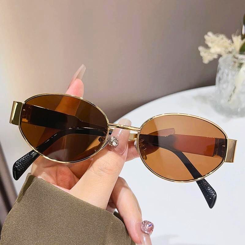 Rhyse Shades oval metal frame sunglasses with 100% UV protection for everyday lightweight comfort