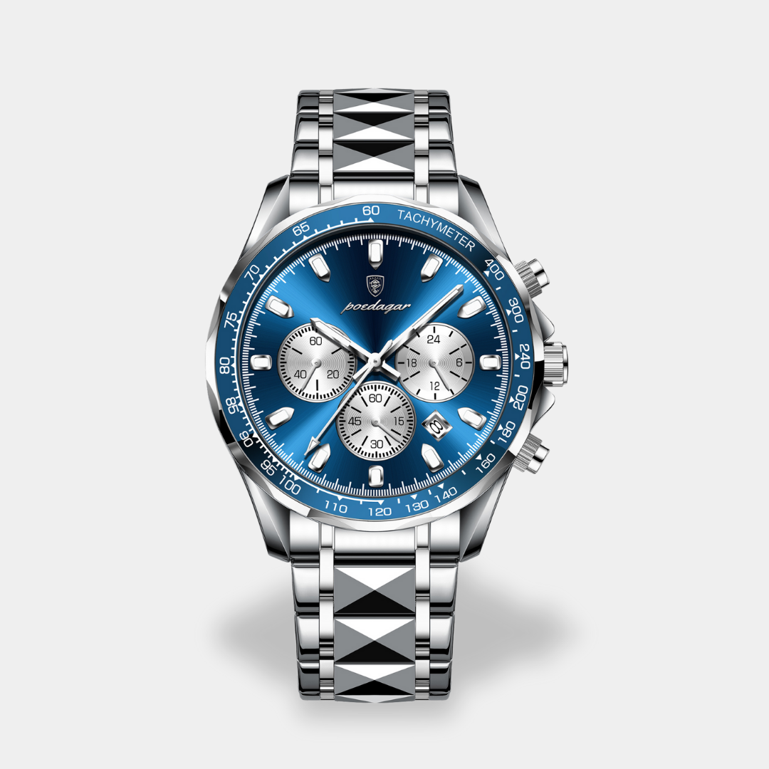Men's classic watch clear dial date function durable matte finish strap water resistant timeless style