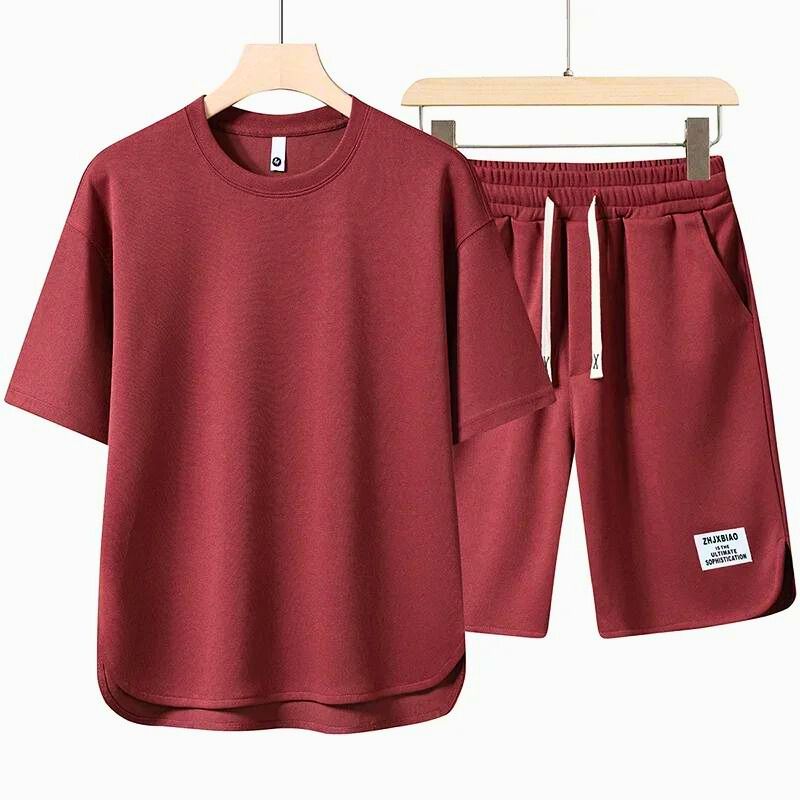 Women's oversized two-piece tee and shorts set soft lightweight coordinating summer lounge outfit