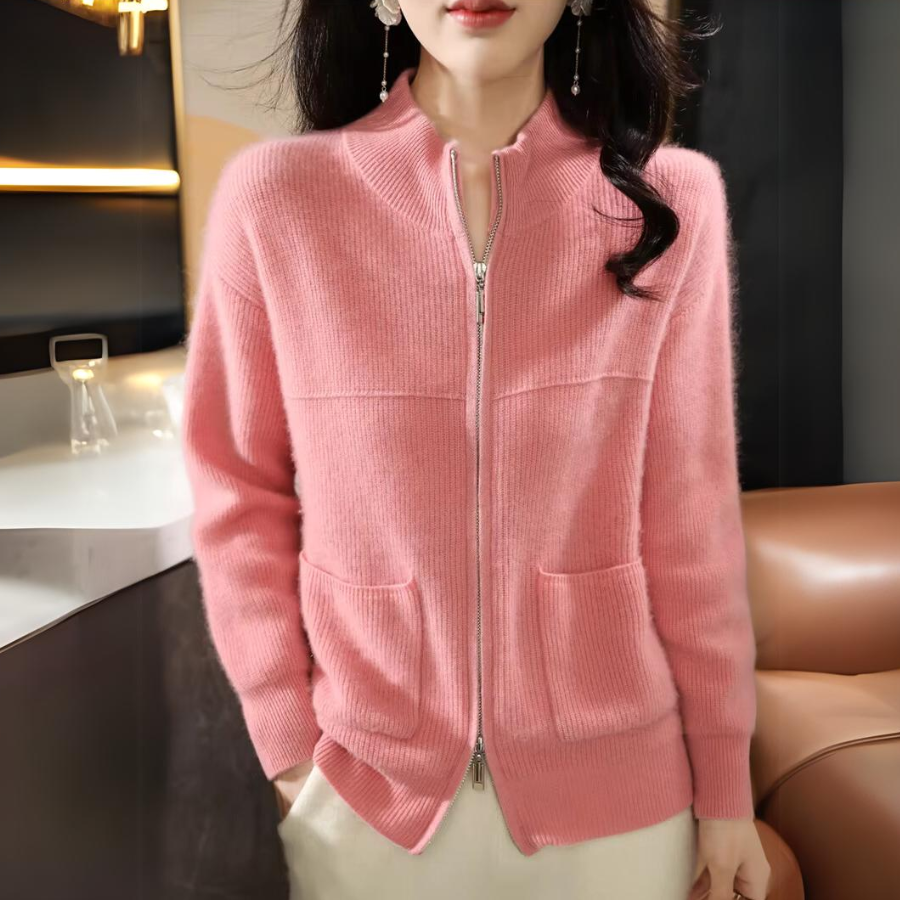 Merino wool knit jacket soft silken feel superior insulation all-season layering timeless style
