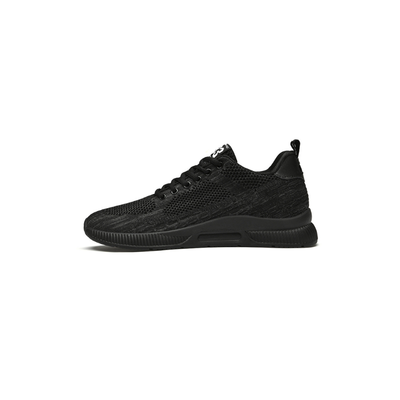 Men's white elevator sneakers with orthopedic support and discreet 2.4-inch hidden height increase