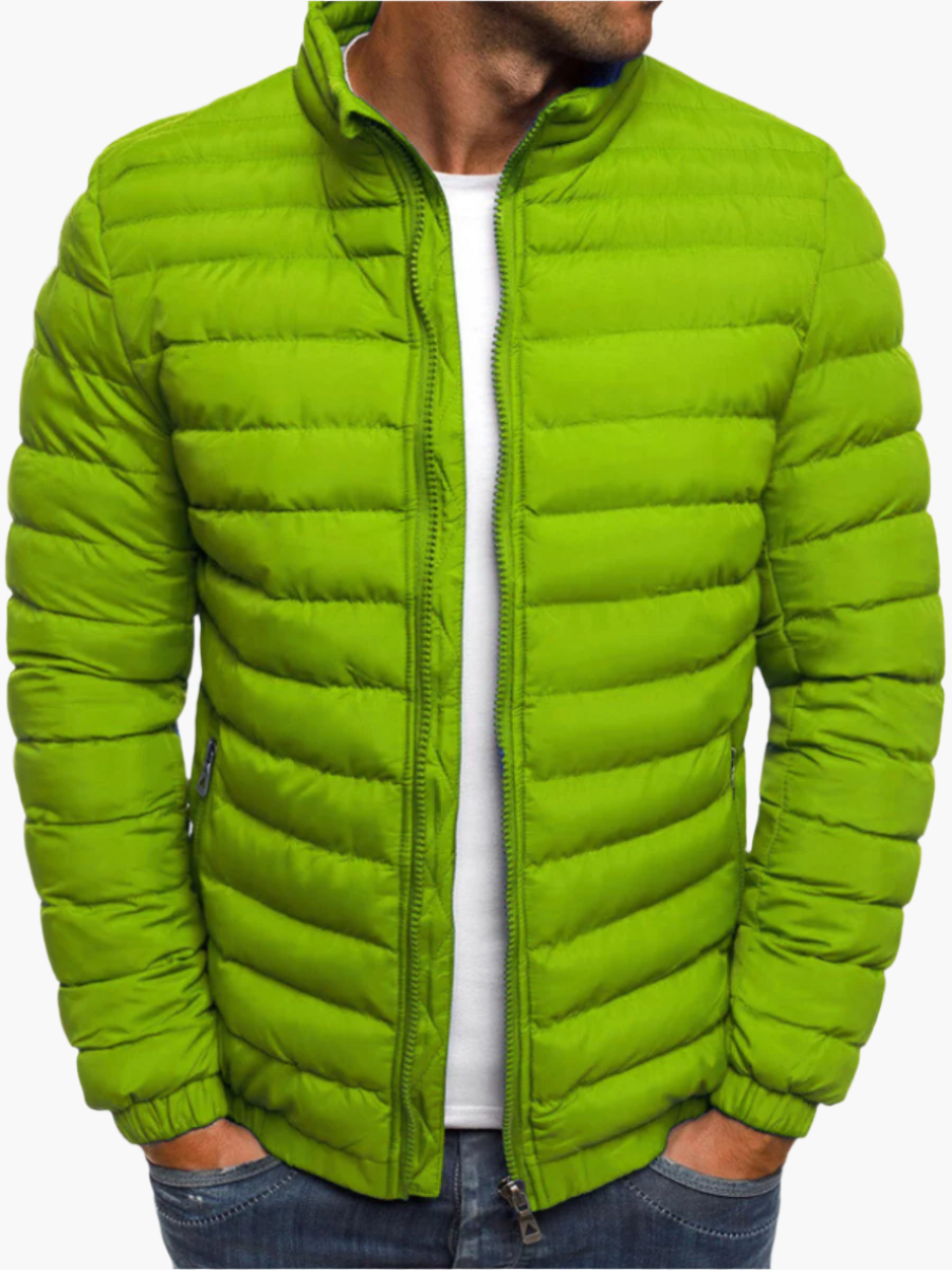 Men's black quilted jacket slim modern cut premium insulated layer for casual everyday style