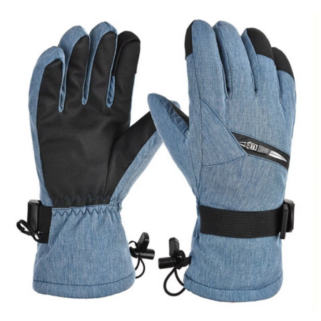 Unisex black touchscreen ski gloves windproof warm winter sports gear with responsive fingertips
