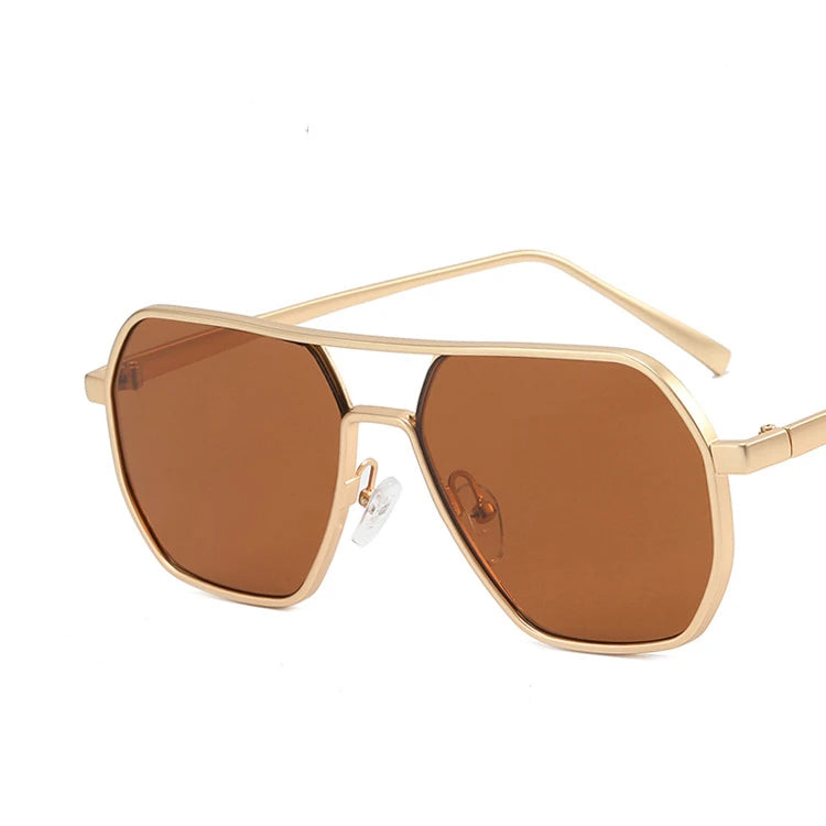 Lightweight stainless steel geometric aviator sunglasses bold modern silhouette for men and women