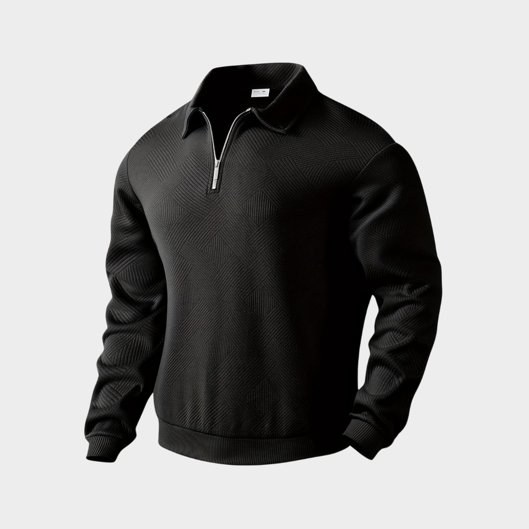 Vince men's gray textured half-zip sweater with adjustable collar for modern casual style