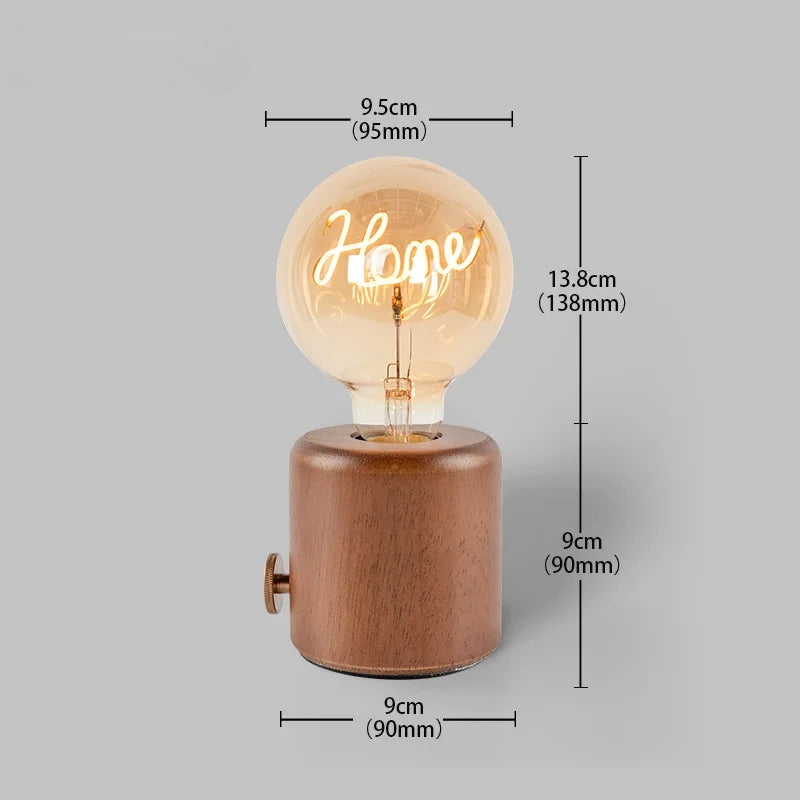 Amivor rechargeable oak wood ambient lamp with smooth dimming and 7-hour battery for cozy home lighting