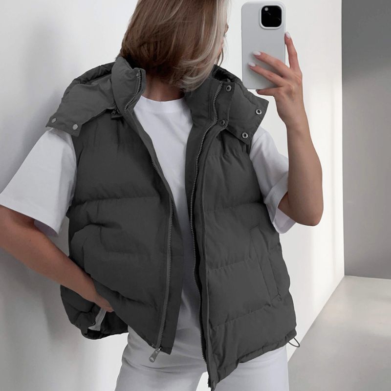 Albréne lightweight windproof padded vest urban commuter style with adjustable hem insulation