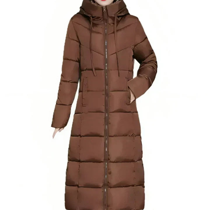 Jastin unisex long puffer jacket with insulated lining, longline silhouette for cozy winter warmth