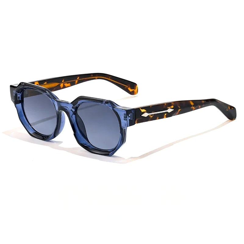 Bold square retro acetate sunglasses UV400 protection thick sculpted frame for style enthusiasts