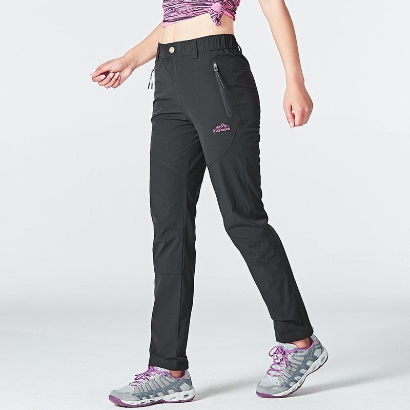 Emma waterproof women's pants with fleece lining, slim feminine silhouette for wet cold weather