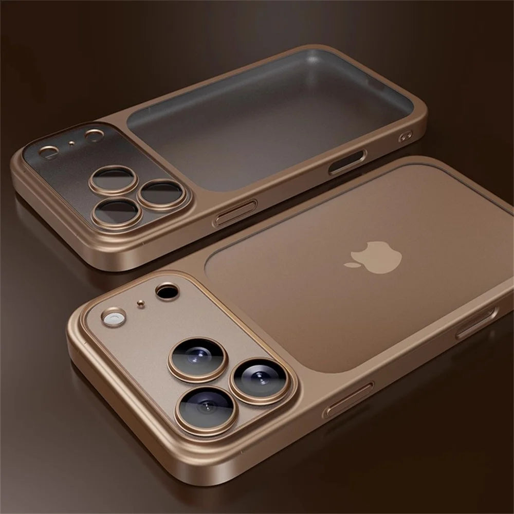 Armor Frost iPhone 17 ultra-slim aluminum case matte finish with lens shields and magnetic alignment